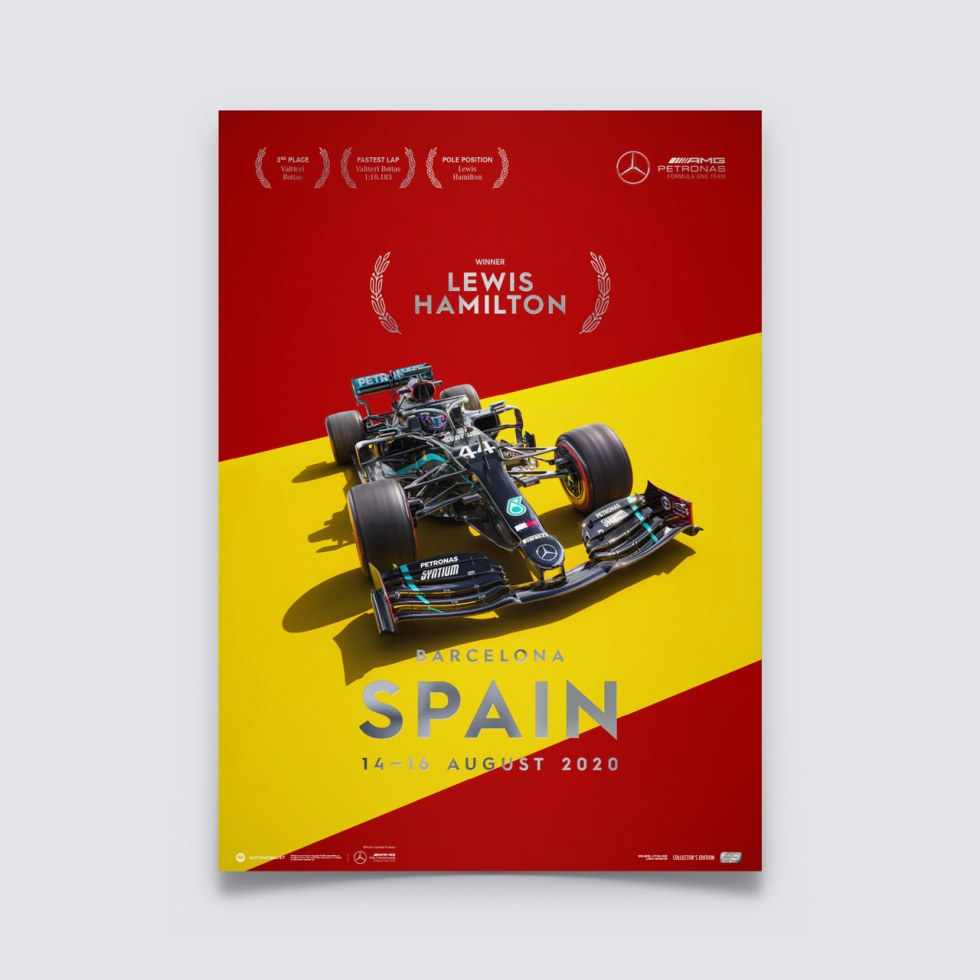 Automobilist Posters | Mercedes-AMG Petronas F1 Team - Lewis Hamilton - Spain 2020 | Collector´s Edition - Plakáty Collector´s Edition