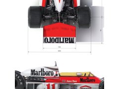 Automobilist Posters | McLaren M23 - James Hunt - Blueprint - Japanese GP - 1976, Mini Edition, 21 x 30 cm 2