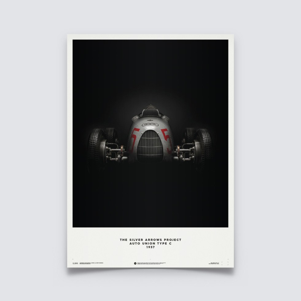 Auto Union Type C - Silver - 1937 - Poster - Plakáty Unlimited Edition