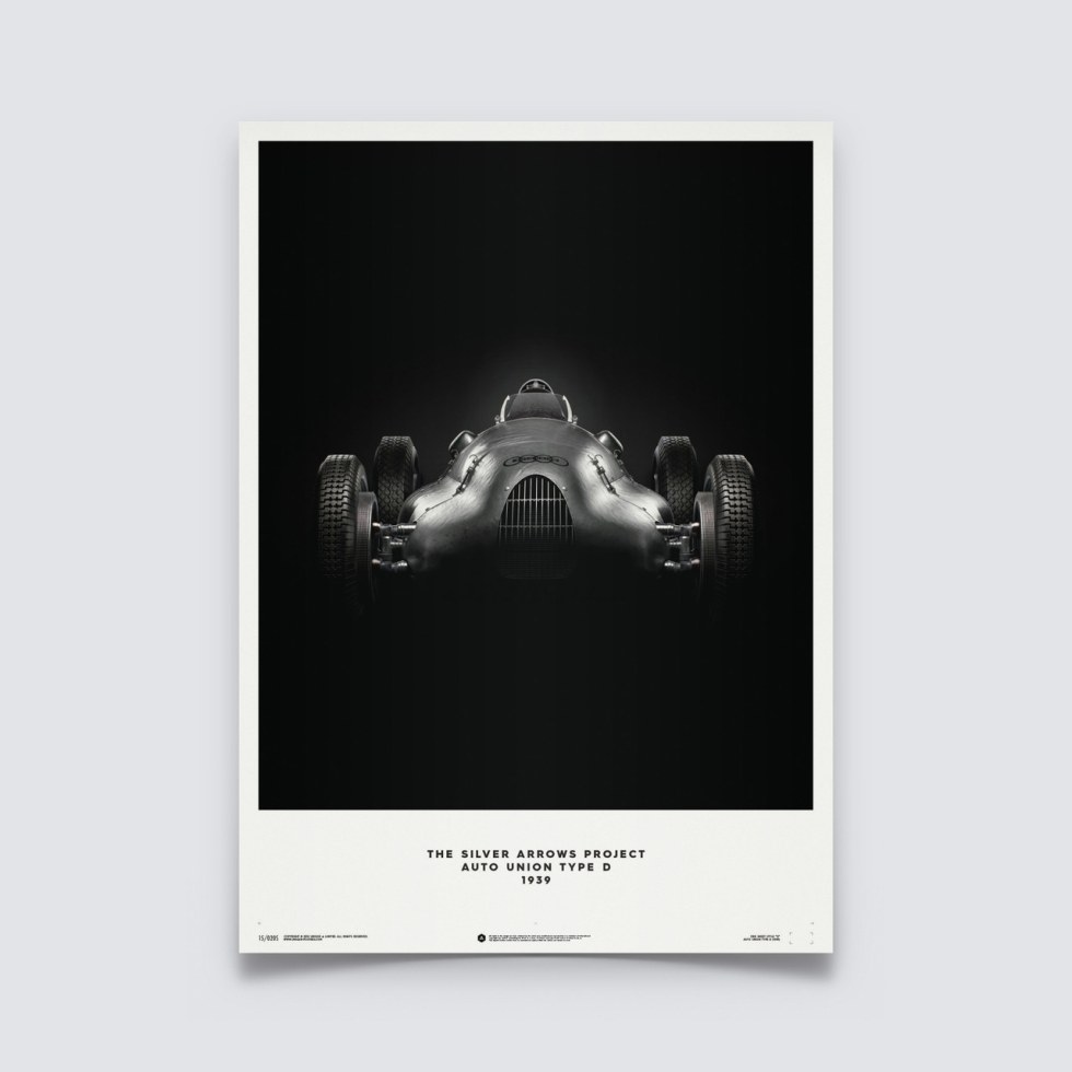 Auto Union Type D - Silver - 1939 - Poster - Plakáty Unlimited Edition