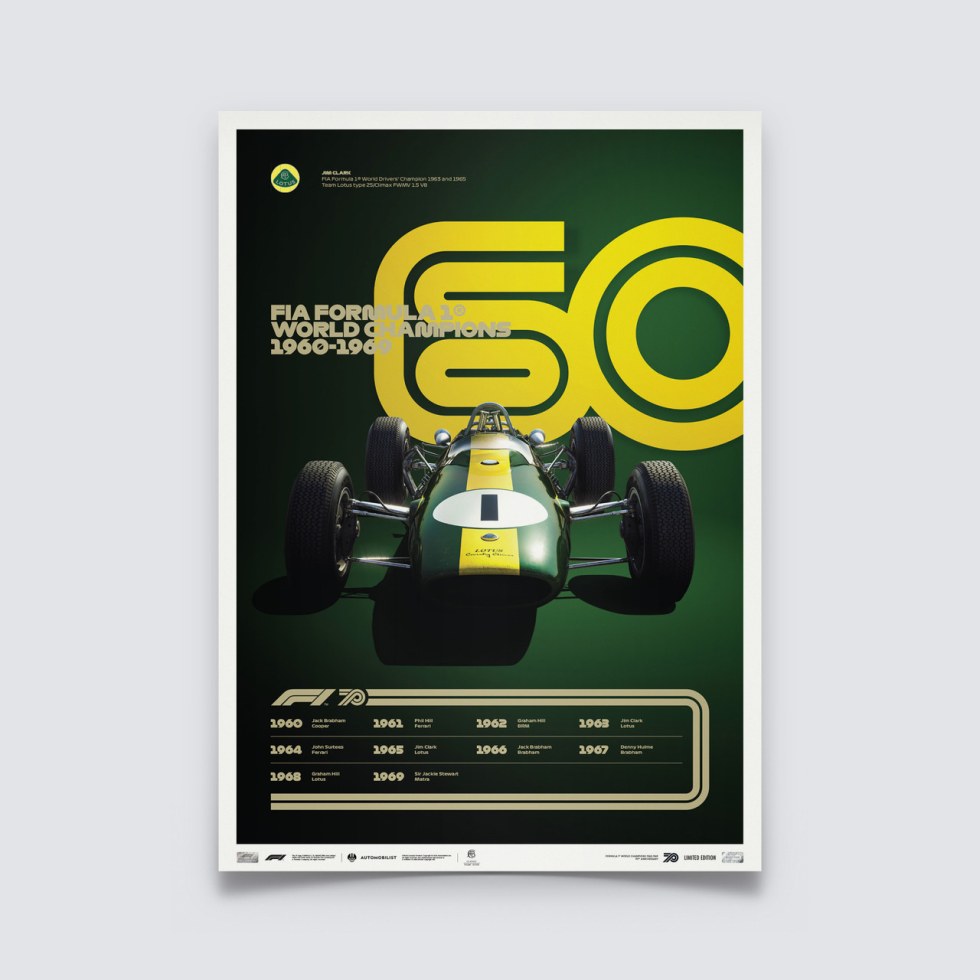 FORMULA 1® DECADES - 60s Team Lotus | Limited Edition - Plakáty Limited Edition