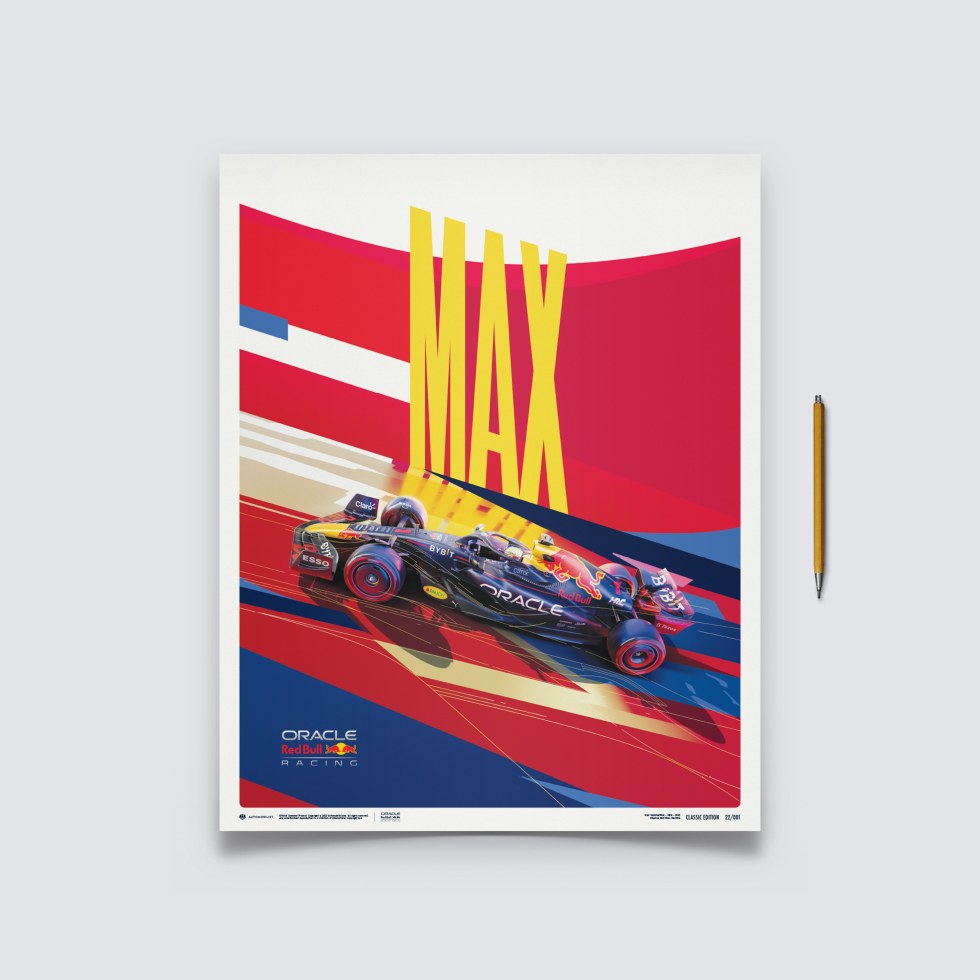 Automobilist Posters | Oracle Red Bull Racing - Max Verstappen - 2022, Classic Edition, 40 x 50 cm - Plakáty Limited Edition
