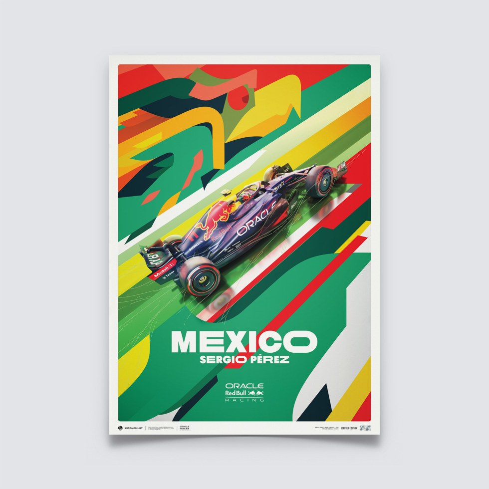 Automobilist Posters | Oracle Red Bull Racing - Sergio Pérez - Mexican Grand Prix - 2022, Limited Edition of 200, 50 x 70 cm - Plakáty Limited Edition