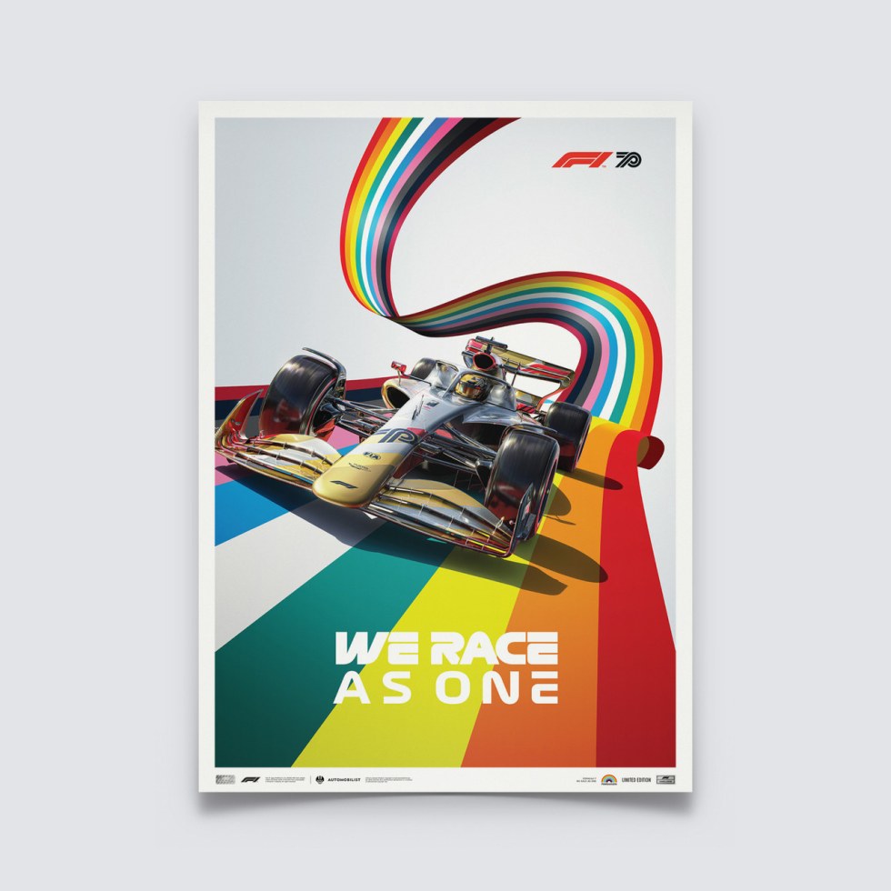 Automobilist Posters | Formula 1® - We Race As One - Fight against Covid-19 and Inequality | Limited Edition - Plakáty