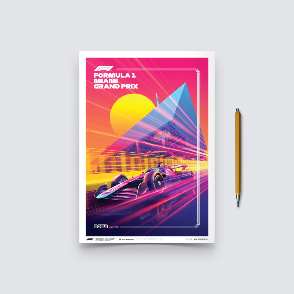 Automobilist Posters | Formula 1 - Miami Grand Prix - 2023, Mini Edition, 21 x 30 cm - Plakáty Limited Edition