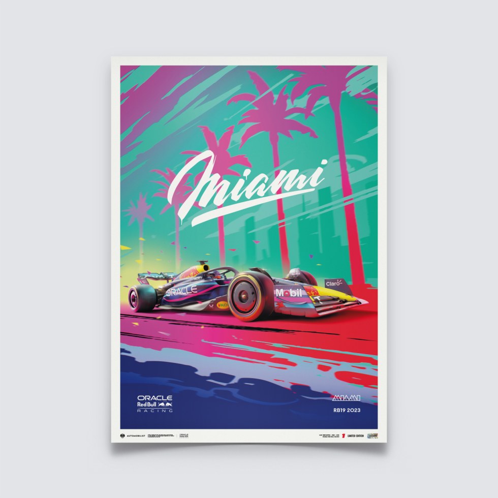 Automobilist Posters | Oracle Red Bull Racing - Miami - 2023, Limited Edition of 500, 50 x 70 cm - Plakáty Limited Edition