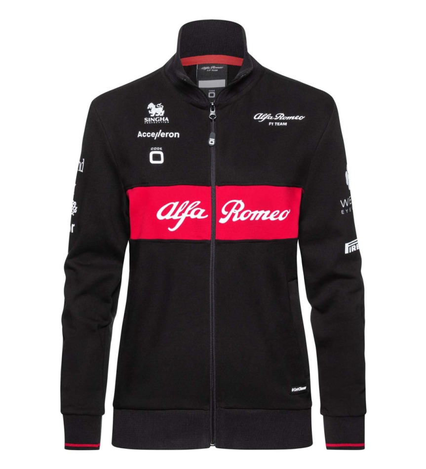 Alfa Romeo Racing dámská mikina official zip black F1 Team 2023 - Alfa Romeo Racing dámské oblečení
