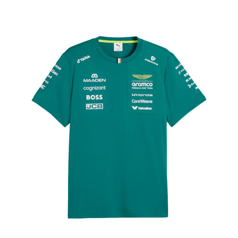 Aston Martin F1 2026 týmové pánské tričko zelené - Aston Martin pánská trička
