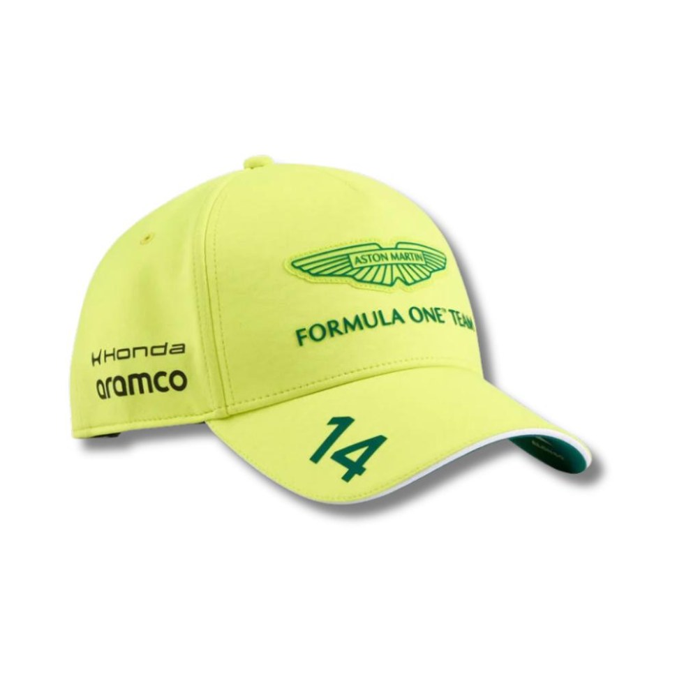 Aston Martin F1 2026 týmová kšiltovka Fernando Alonso #14 - limetková - Aston Martin kšiltovky a&nbsp;čepice