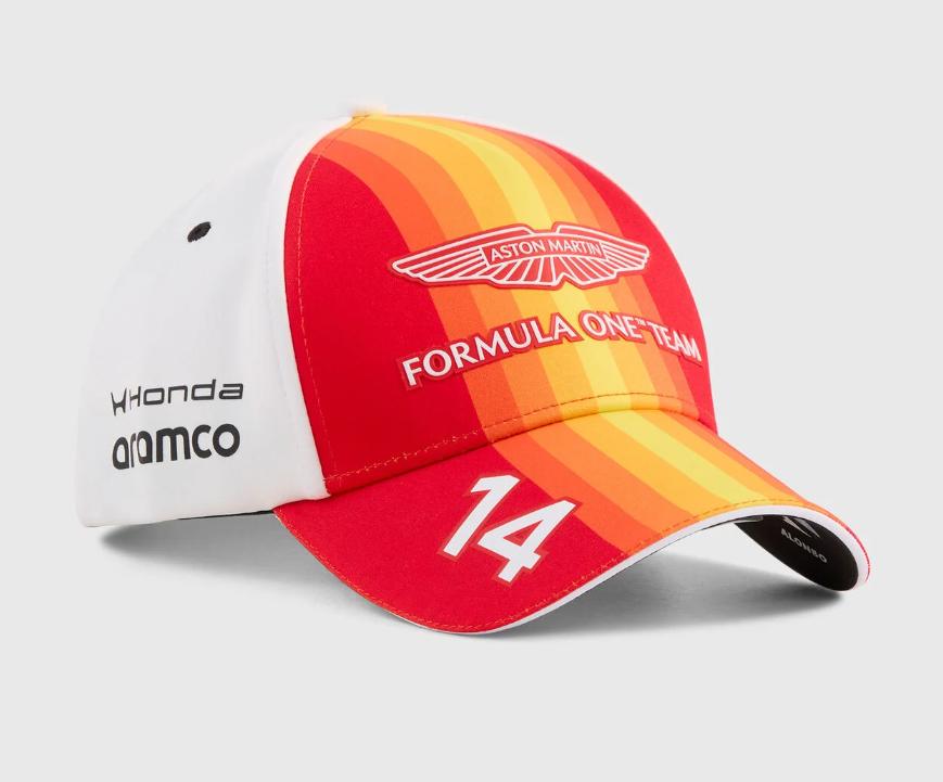 Aston Martin F1 týmová kšiltovka Fernando Alonso #14 SE Španělsko GP 2026 - bílá - Aston Martin kšiltovky a&nbsp;čepice