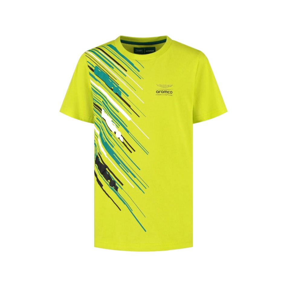 Aston Martin dětské tričko Graphic lime F1 Team 2025 - Aston Martin dětské oblečení