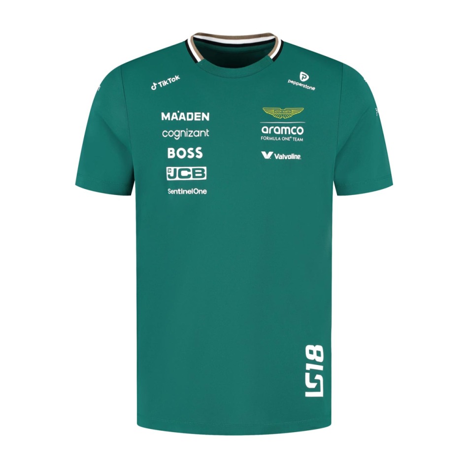 Aston Martin pánské tričko Stroll green F1 Team 2025 - Aston Martin trička, polo trička, košile