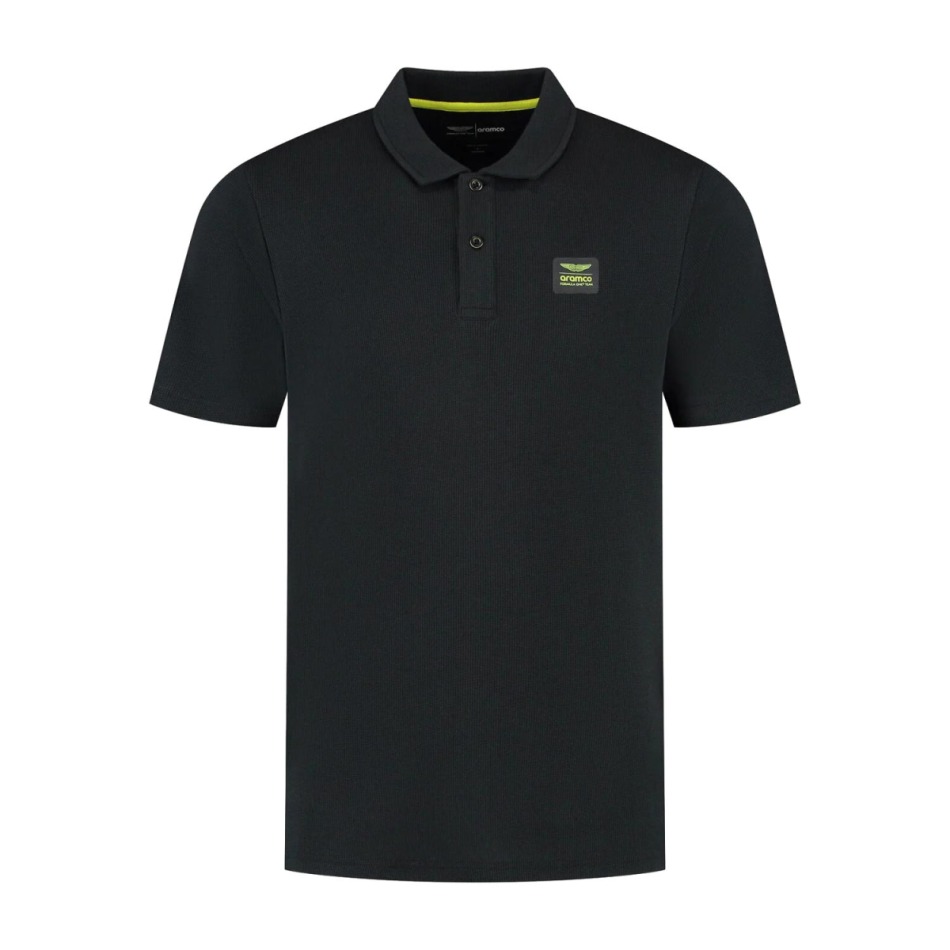 Aston Martin pánské polo tričko Tech Waffle black F1 Team 2025
