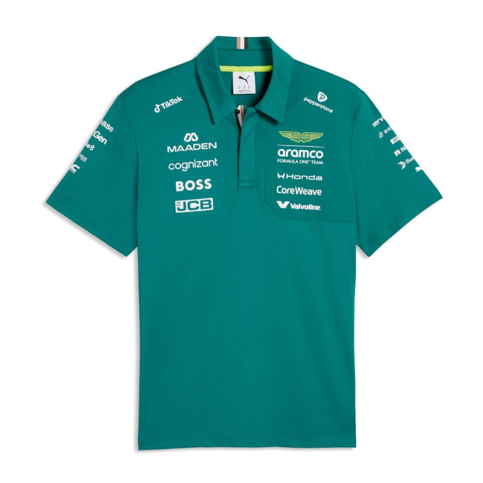 Aston Martin pánské polo tričko green official Teamline Replica F1 Team 2026 7572911