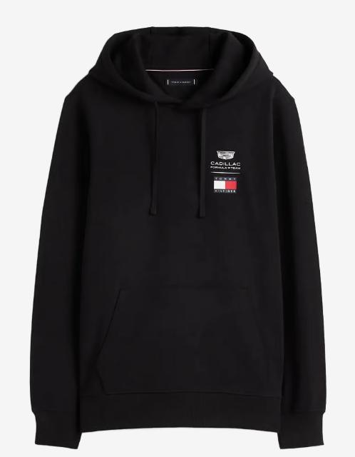 Cadillac F1 Team Cadillac F1 2026 mikina s&nbsp;kapucí Tommy Hilfiger černá - Cadillac F1 Team