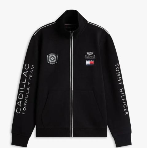 Cadillac F1 Team Cadillac F1 2026 mikina na zip Tommy Hilfiger černá - Cadillac F1 Team