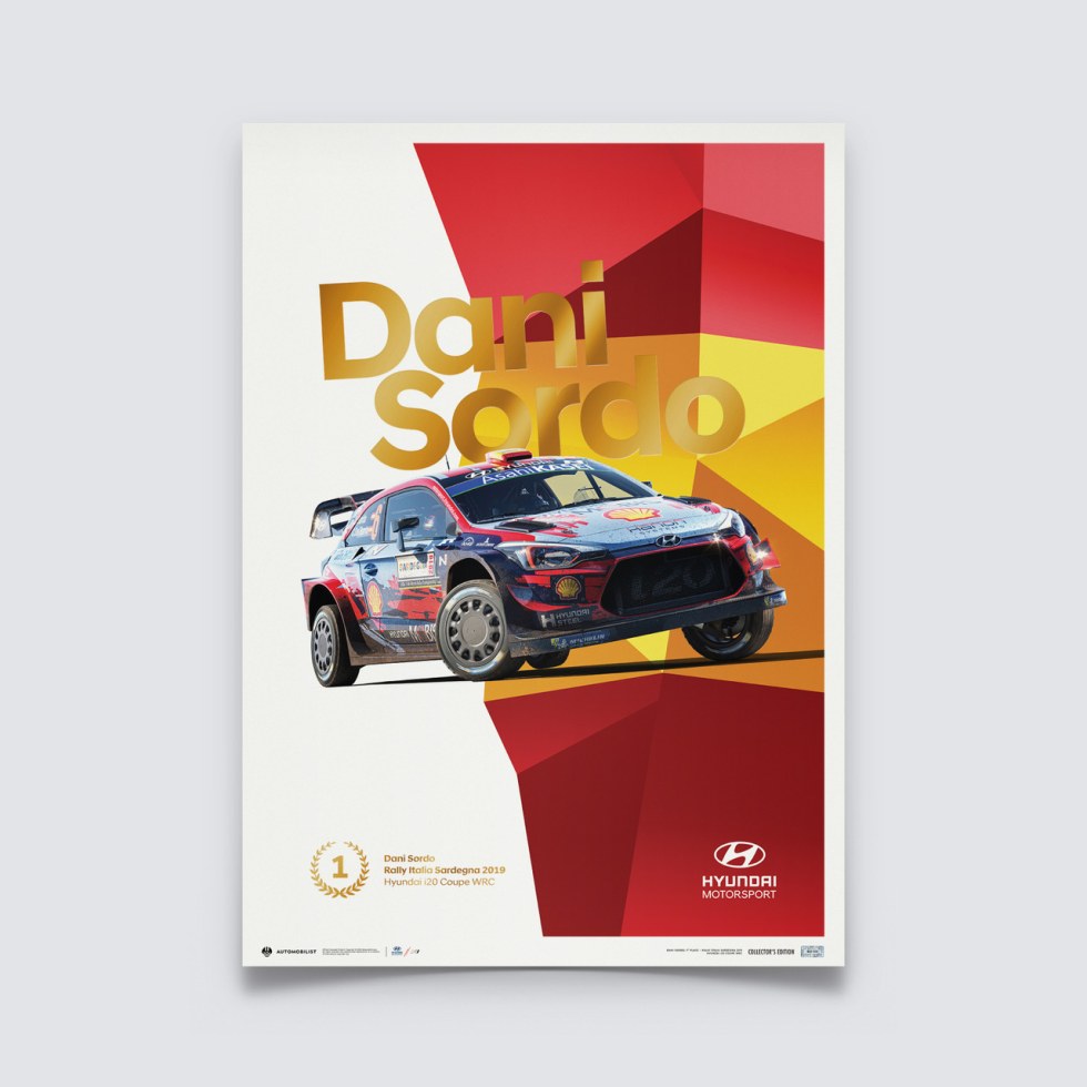 Hyundai Motorsport - Rally Italia Sardegna 2019 - Dani Sordo | Collector’s Edition - Plakáty Collector´s Edition