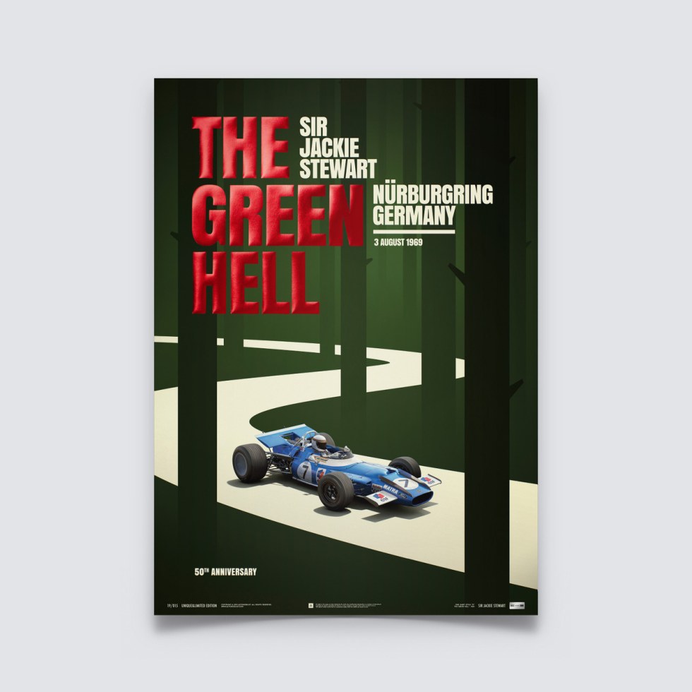 Matra MS80 - Sir Jackie Stewart - The Green Hell - Nürburgring GP - 1969 | Collectors Edition - Plakáty Collector´s Edition