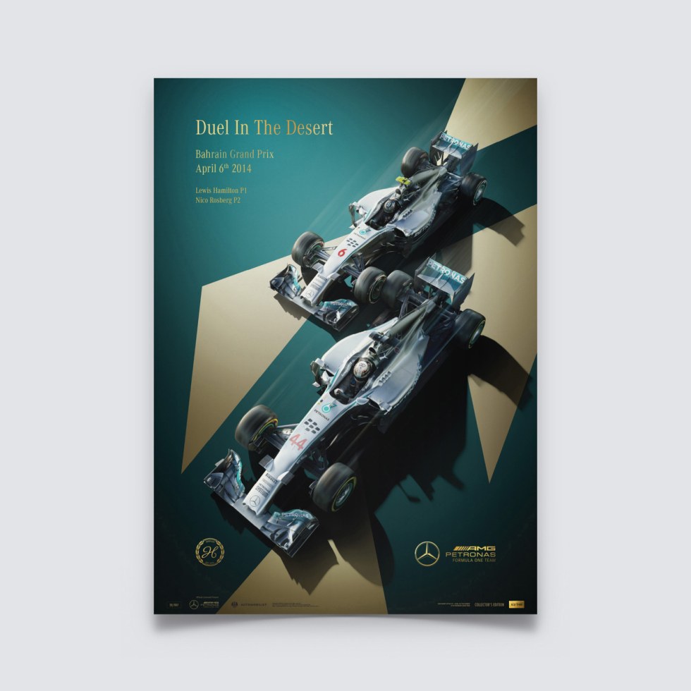 Mercedes-AMG Petronas Motorsport - 2014 - Duel In the Desert | Collectors Edition - Plakáty Collector´s Edition