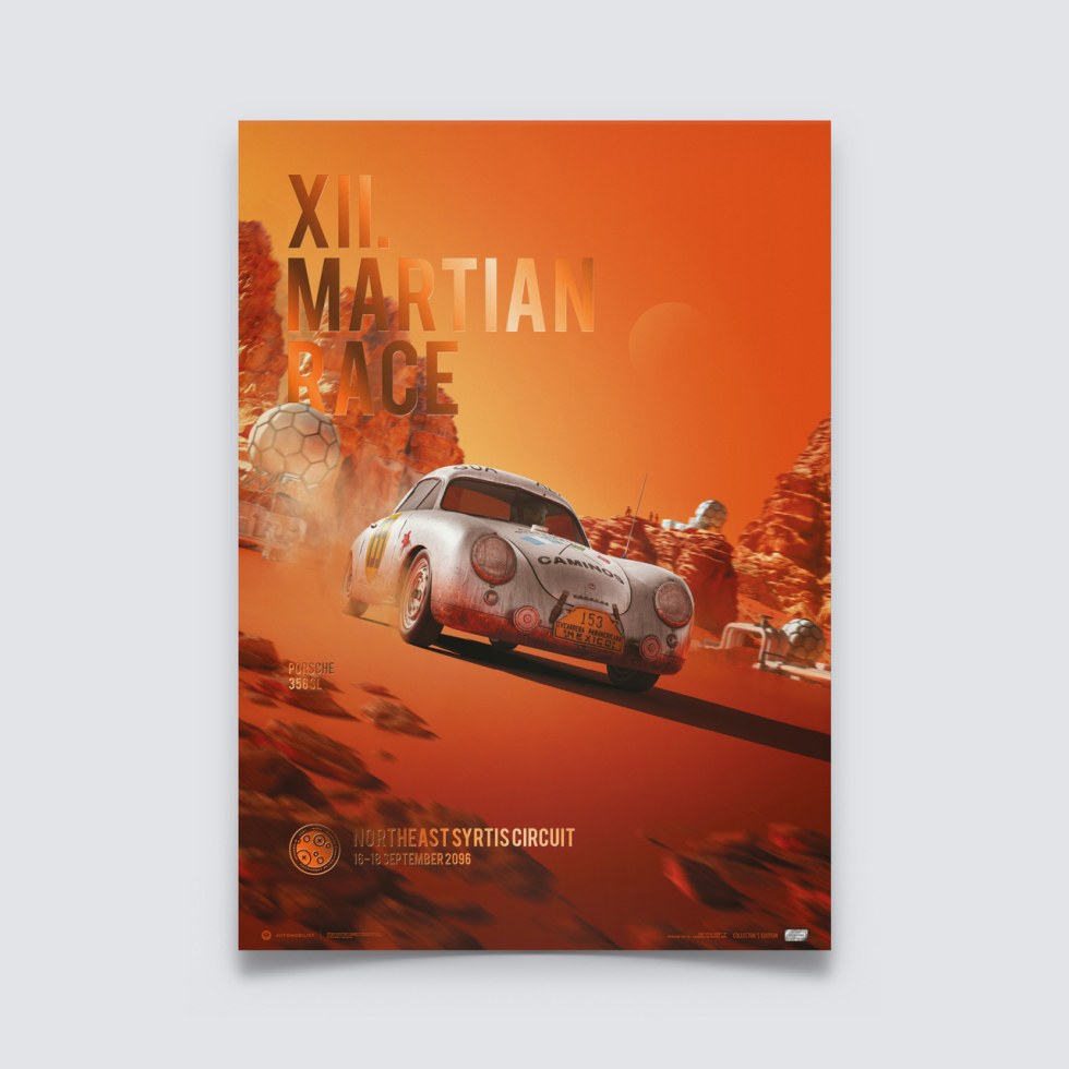 Automobilist Posters | Porsche 356 SL - Future - XII. Martian Race - 2096 | Collector´s Edition - Plakáty Collector´s Edition