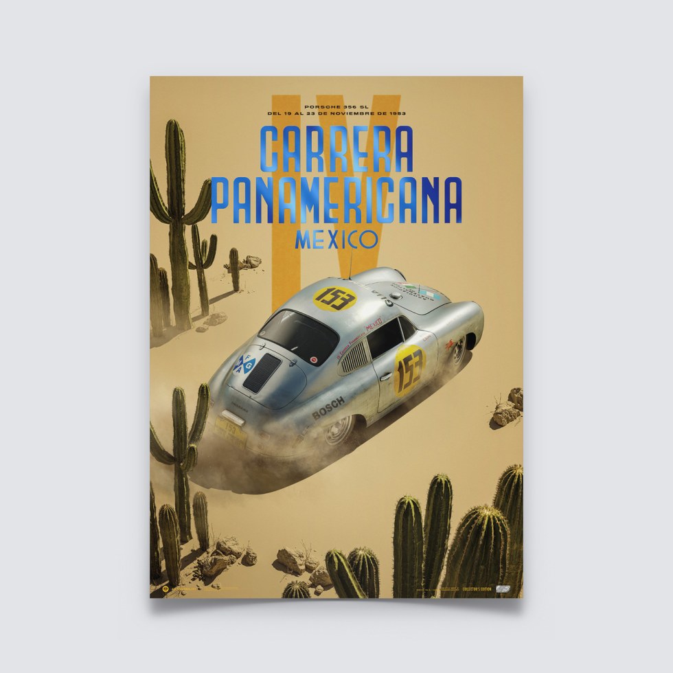 Automobilist Posters | Porsche 356 SL - Past - Carrera PanAmericana - 1953 | Collector´s Edition