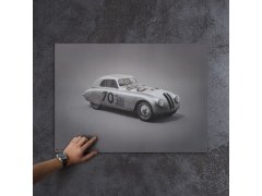 Automobilist Posters | BMW 328 - Colours of Speed - Mille Miglia - 1940 - Silver | Unlimited Edition 5