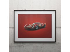 Automobilist Posters | Ferrari 412P - Colours of Speed - Daytona - 1967 - Red | Unlimited Edition 2