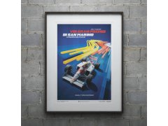 Automobilist Posters | McLaren MP4/4 - Ayrton Senna - San Marino GP - 1988 - Blue | Unlimited Edition 2