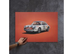 Automobilist Posters | Porsche 911R - Colours of Speed - Tour de France - 1969 - White | Unlimited Edition 5