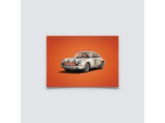 Porsche 911R - White - Tour de France - 1969 - Colors of Speed Poster
