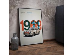 Automobilist Posters | Porsche 911R - Tour de France - 1969 - White | Limited Edition 6