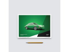 Automobilist Posters | Porsche 911 RS - 1973 - Green, Mini Edition, 21 x 30 cm