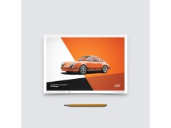 Automobilist Posters | Porsche 911 RS - 1973 - Orange, Mini Edition, 21 x 30 cm