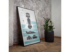 Automobilist Posters | Mercedes-AMG Petronas F1 Team - F1 W12 E Performance - Blueprint - 2021, Mini Edition, 21 x 30 cm 8