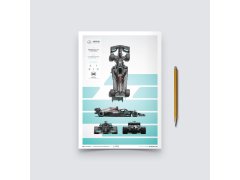 Automobilist Posters | Mercedes-AMG Petronas F1 Team - F1 W12 E Performance - Blueprint - 2021, Mini Edition, 21 x 30 cm