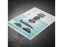 Automobilist Posters | Mercedes-AMG Petronas F1 Team - F1 W12 E Performance - Blueprint - 2021, Limited Edition of 200, 50 x 70 cm 5