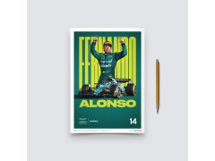 Automobilist Posters | Aston Martin Aramco Cognizant Formula One™ Team - Fernando Alonso - 2023, Mini Edition, 21 x 30 cm