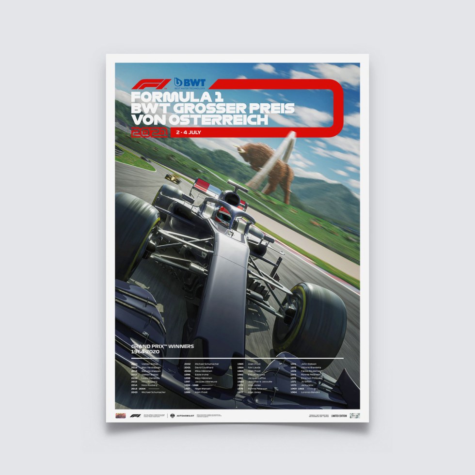 Formula 1® BWT Grosser Preis Von Österreich 2021 | Limited Edition - Plakáty Limited Edition
