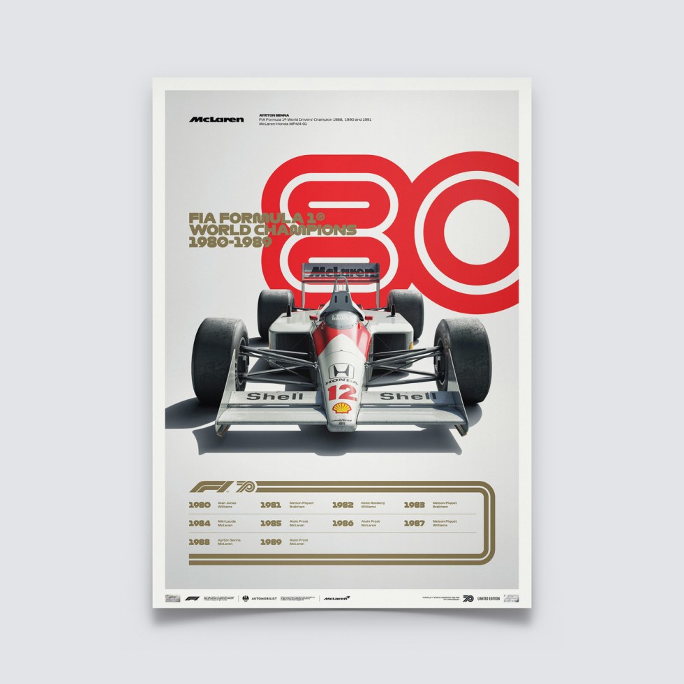 Automobilist Posters | Formula 1® - Decades - McLaren - 1980s | Limited Edition