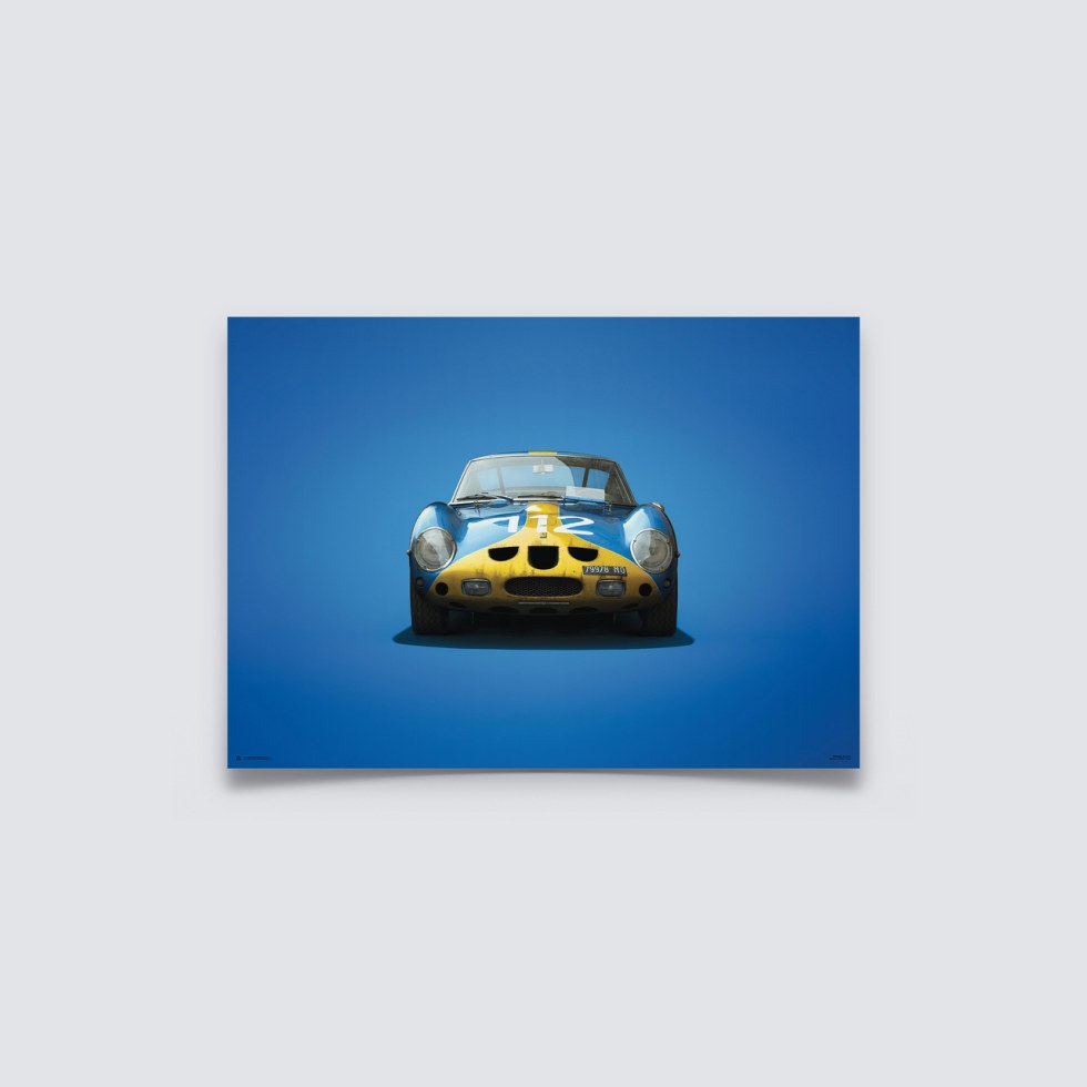 Automobilist Posters | Ferrari 250 GTO - Colours of Speed - Targa Florio - 1964 - Blue | Unlimited Edition