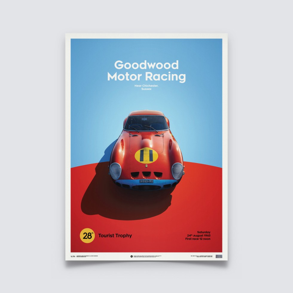 Automobilist Posters | Ferrari 250 GTO - Goodwood TT - 1963 - Red | Limited Edition - Plakáty Limited Edition