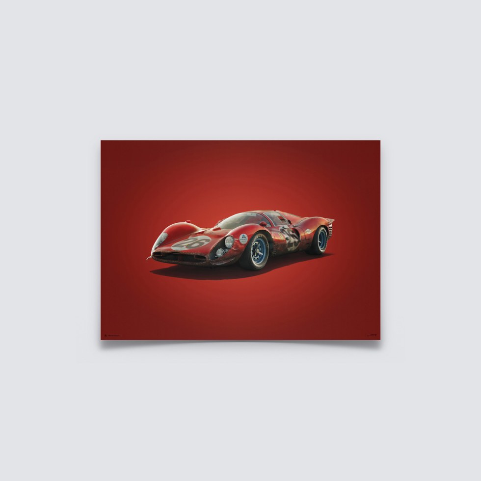 Automobilist Posters | Ferrari 412P - Colours of Speed - Daytona - 1967 - Red | Unlimited Edition - Plakáty Unlimited Edition