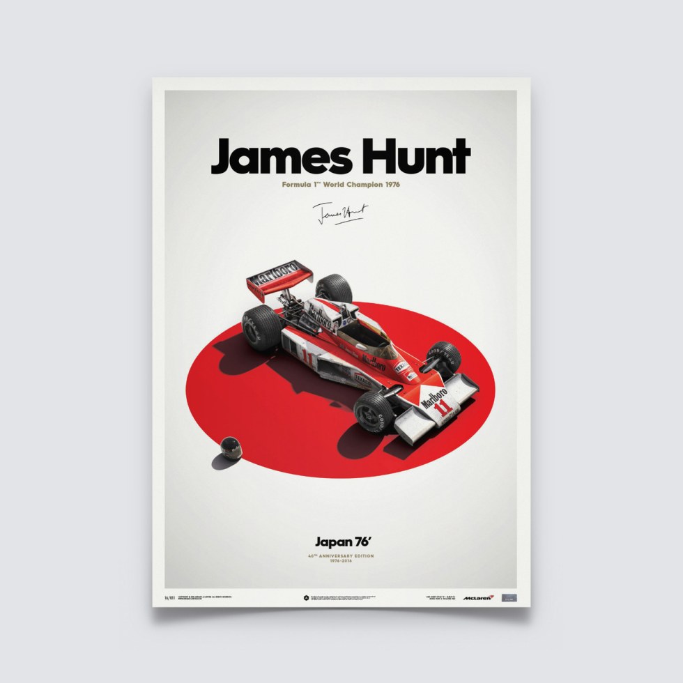 McLaren M23 - James Hunt - Japan - Japanese GP - 1976 - Limited Poster - Plakáty Limited Edition