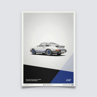 Porsche 911 RS - White - Limited Poster - Plakáty Limited Edition