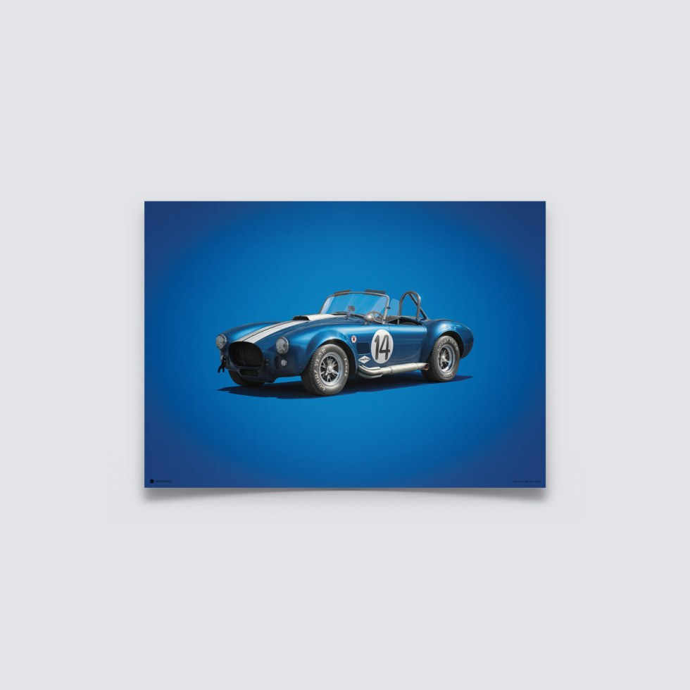 Automobilist Posters | Shelby-Ford AC Cobra Mk III - Colours of Speed - 1965 - Blue | Unlimited Edition - Plakáty Unlimited Edition