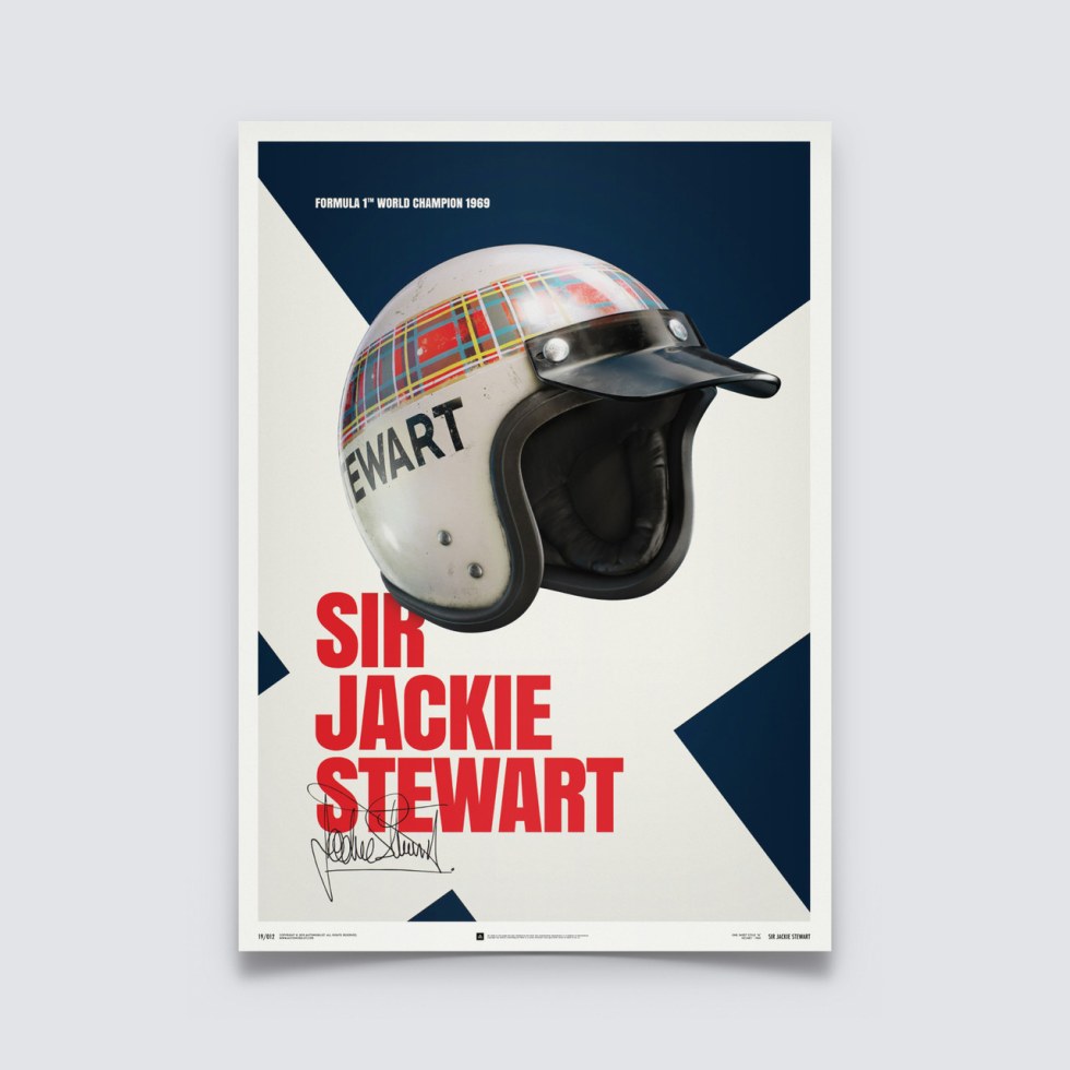 Sir Jackie Stewart - Helmet - 1969 - Poster - Plakáty Unlimited Edition