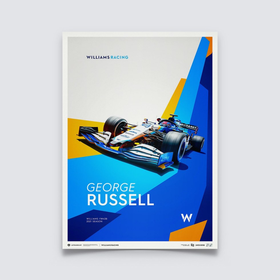 Williams Racing - George Russell - 2021 | Limited Edition - Plakáty Limited Edition