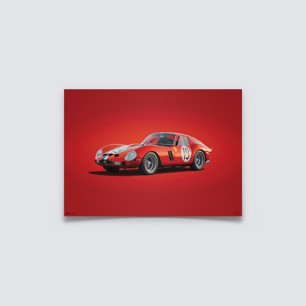 Automobilist Posters | Ferrari 250 GTO - Colours of Speed - 24 Hours of Le Mans - 1962 - Red | Unlimited Edition - Plakáty Unlimited Edition