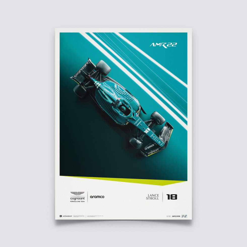 Automobilist Posters | Aston Martin Aramco Cognizant Formula 1 Team - Lance Stroll - 2022 | Limited Edition