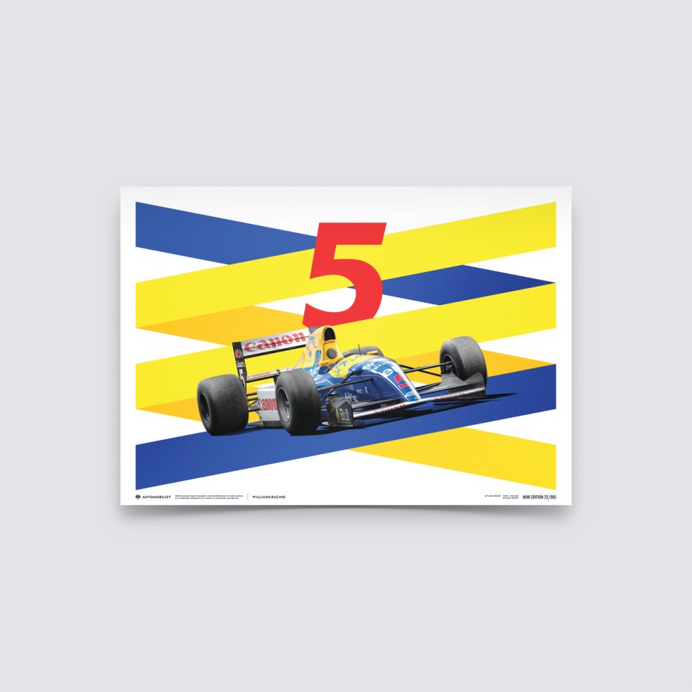 Automobilist Posters | Williams Racing - Red Five - F1® World Drivers´ & Constructors´ Champion - 1992 | Mini Poster - Plakáty